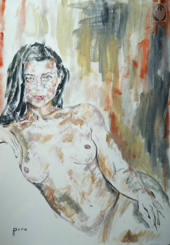 oil on paper - olio su carta di Piro